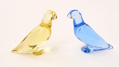 Lot 853 - Baccarat, France: a pair of glass parrot ornament