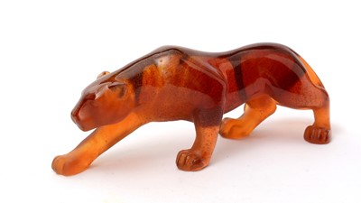 Lot 856 - Daum, France: an amber glass stalking panther