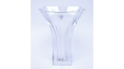 Lot 868 - Baccarat, France: a clear glass vase of flared quatrefoil form