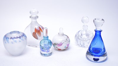 Lot 875 - A selection of Studio glass scent bottles and a vase