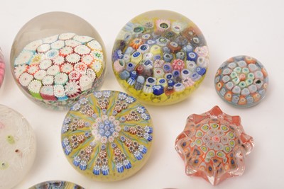 Lot 881 - A collection of 20th Century glass paperweights