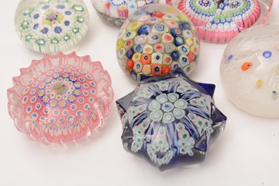 Lot 881 - A collection of 20th Century glass paperweights