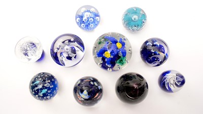 Lot 882 - A collection of 20th Century glass paperweights