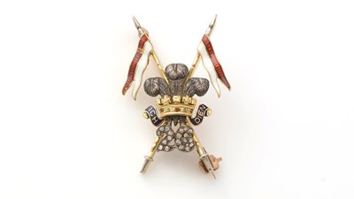 Lot 515 - An early 20th Century 26th Prince of Wales Own Light Cavalry sweetheart brooch