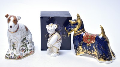 Lot 804 - Three Royal Crown Derby paperweights