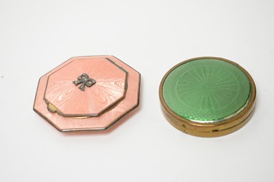 Lot 39 - 1920s and later guilloche enamelled and celluloid compacts
