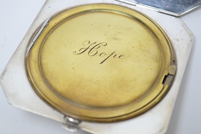 Lot 44 - A George V Art Deco silver powder compact retailed by Mappin and Webb