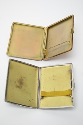Lot 57 - 1930s powder compacts and cigarette cases, including a George V Silver Jubilee commemorative