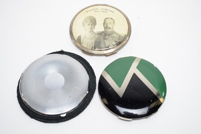 Lot 57 - 1930s powder compacts and cigarette cases, including a George V Silver Jubilee commemorative