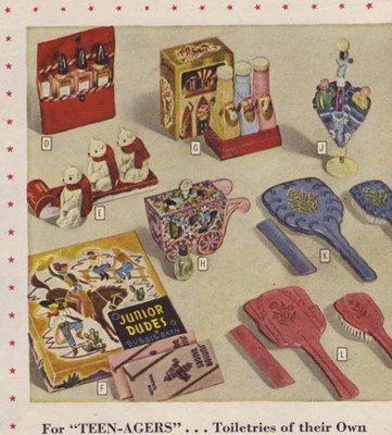 Lot 160 - Early 1940s novelty perfume presentations aimed at the "teen-age" market