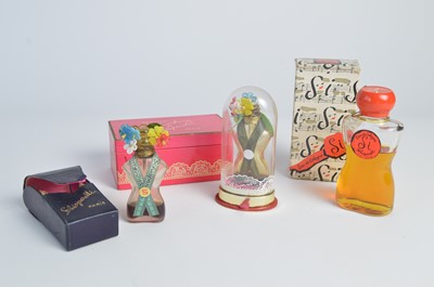 Lot 162 - Schiaparelli fragrances from the 1940s and later, including "Shocking" in Mae West glass bottle