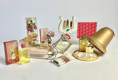 Vintage Coty Set Of 4 Mini Perfumes On A Sleigh In Presentation