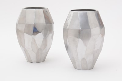 Lot 134 - Pair of BoConcept Aluminium vases