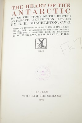 Lot 538 - Ernest Henry Shackleton, The Heart of the Antarctic, 2 vols, 1909.