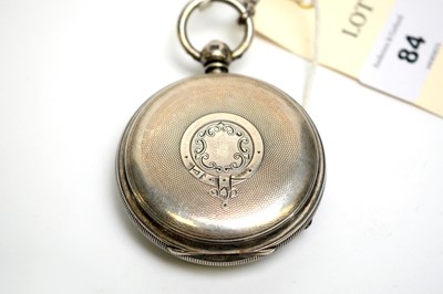 Lot 84 - A silver cased open faced pocket watch, by William Alexander, Hexham