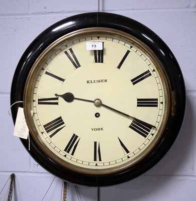 Lot 73 - An early 20th Century wall timepiece by Kleiser of York