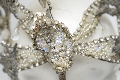 Lot 229 - Kathryn Russell iridescent Venetian fantasy masquerade ball mask, and feather fascinator