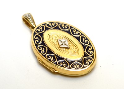 Lot 996 - A 9ct gold and diamond statement locket