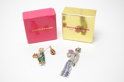 Lot 31 - Butler and Wilson brooches, including an early Art Deco series Geisha