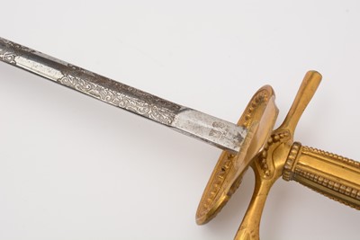 Lot 221 - An early 20th German court sword, and an oil painting, by John Bamfield