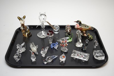 Lot 330 - A collection of Swarovski Crystal animal figures; together with other decorative items.