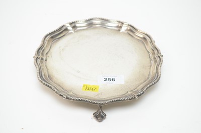 Lot 256 - A Victorian silver card tray, by Hawksworth.