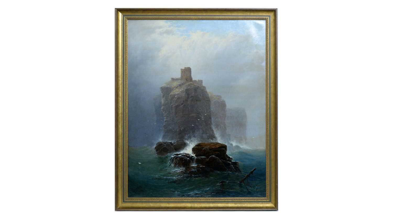 Lot 1109 - George Blackie Sticks - Fast Castle from the Sea | oil