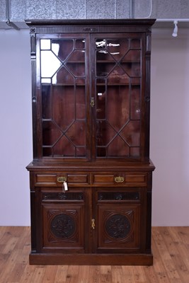 Lot 39 - An early 20th Century mahogany carved and glazed bookcase
