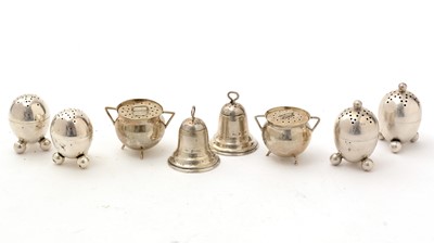 Lot 384 - Small silver pepperettes