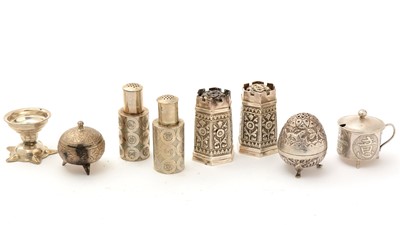 Lot 385 - A collection of silver items.