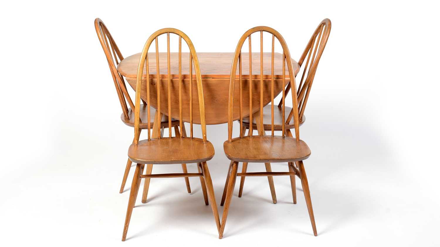 Lot 88 - Ercol - Lucien Ercolani - Quaker - A retro vintage circa 1960s beech and elm table and chairs