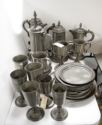 Lot 416 - A collection of church pewter.