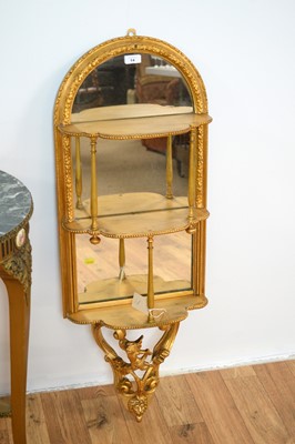 Lot 14 - A Baroque style gold painted tiered mirror and other items