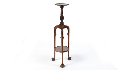 Lot 1326 - An unusual Georgian-style mahogany two-tier jardiniere stand