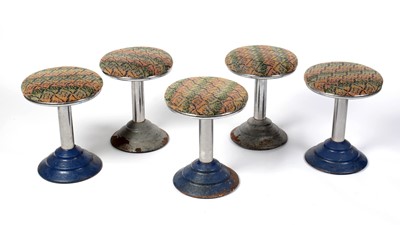 Lot 59 - A set of five retro vintage mid 20th Century circa 1970's industrial mushroom stools
