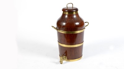 Lot 1290 - A 19th Century brass bound fruitwood tapped barrel