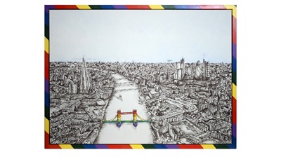 Lot 149 - Stephen Watkins - Over The Thames Pride Edition | limited edition hand-embellished giclee