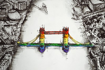 Lot 149 - Stephen Watkins - Over The Thames Pride Edition | limited edition hand-embellished giclee