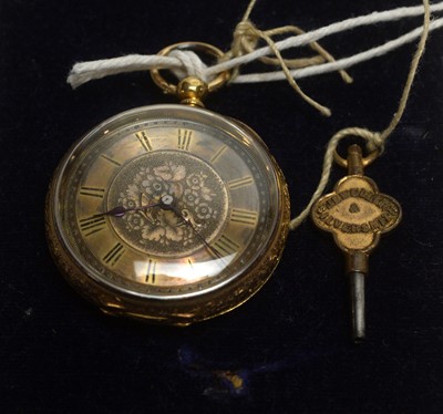Lot 152 - A 18ct yellow gold cased fob watch