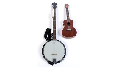 Lot 69 - Tanglewood five-string banjo and a Brunswick Ukulele