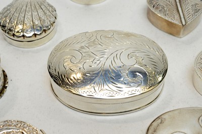 Lot 110 - A collection of silver boxes