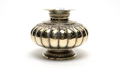 Lot 111 - An Indian white metal vase