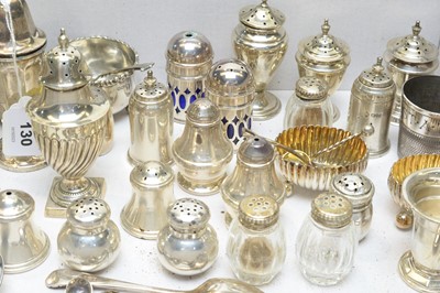 Lot 130 - A collection of silver condiments