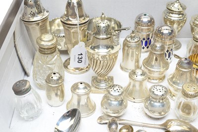 Lot 130 - A collection of silver condiments