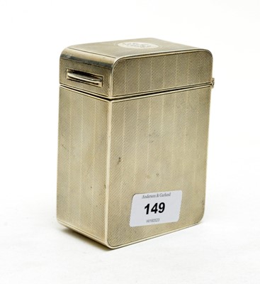Lot 149 - A silver playing card box, by Padgett & Braham Ltd
