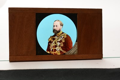 Lot 8 - A collection of 60 early 20th Century mahogany framed coloured Magic Lantern slides