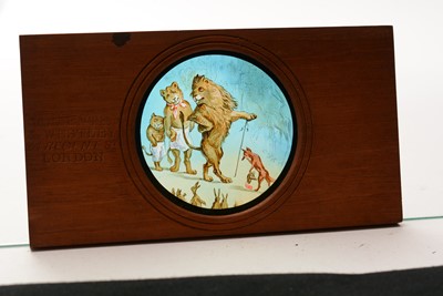 Lot 8 - A collection of 60 early 20th Century mahogany framed coloured Magic Lantern slides