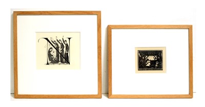 Lot 176 - Eric Gill - Two works; Christmas Gifts: Dawn & Letter N: The Epiphany | wood engravings