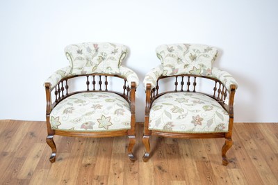 Lot 11 - A pair of 19th Century Victorian tub chairs