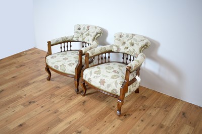 Lot 11 - A pair of 19th Century Victorian tub chairs